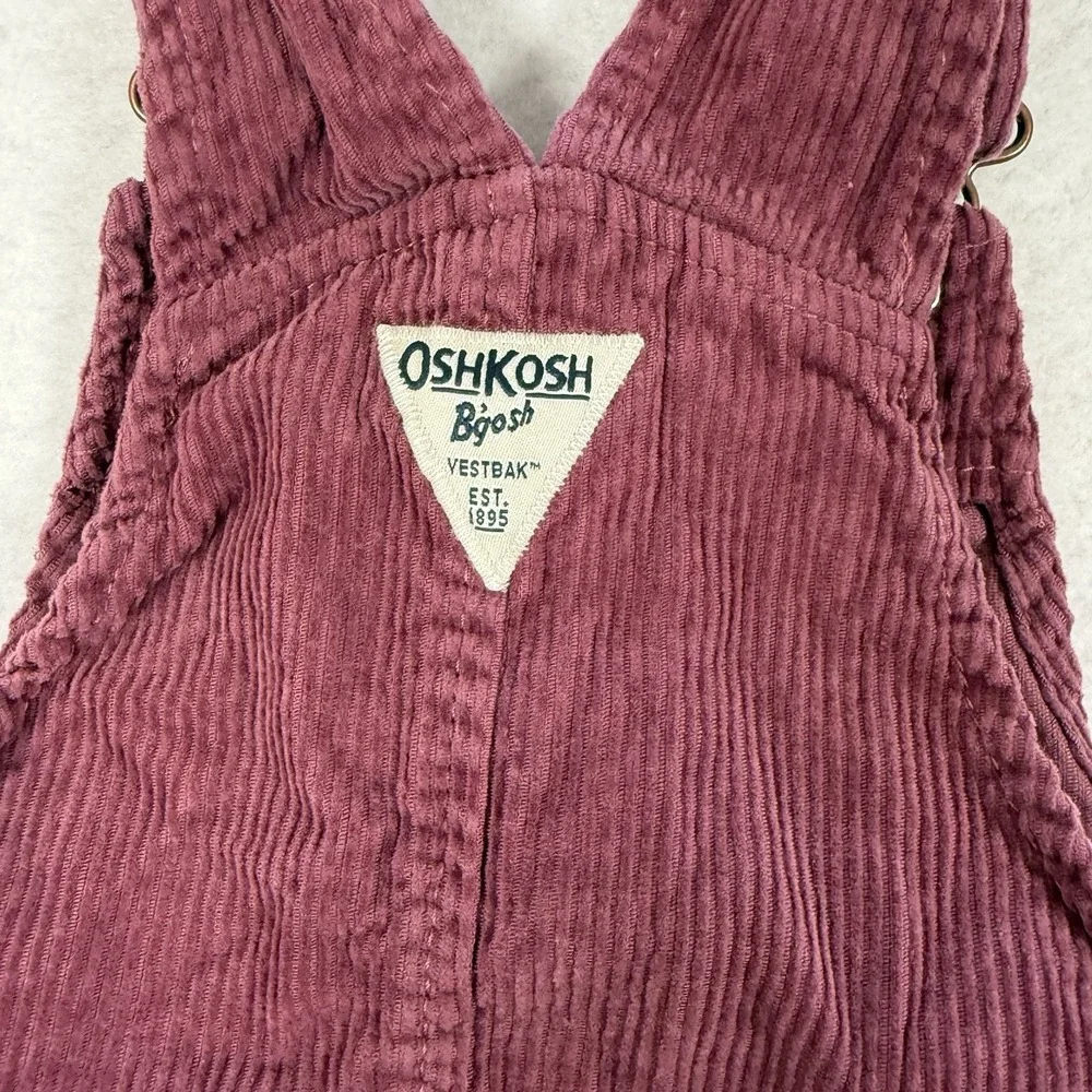 Oshkosh Bgosh Girls Jumper Overall Dress Size 3T Pink Corduroy‎ Cottagecore
